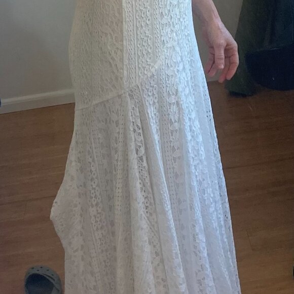 Lulu's Infinite Bliss Ivory Lace Backless Trumpet Maxi Dress S (tailored) - Picture 3 of 11